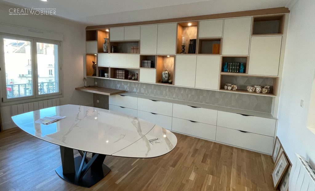 Aménagement d’un salon séjour et ses meubles sur-mesure